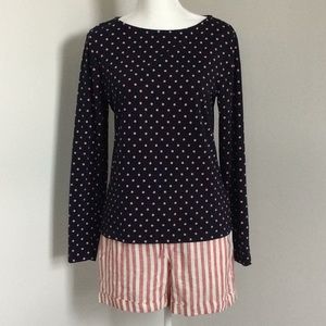 J.CREW ARTIST TEE POLKA DOT TEE SHIRT SZ L
